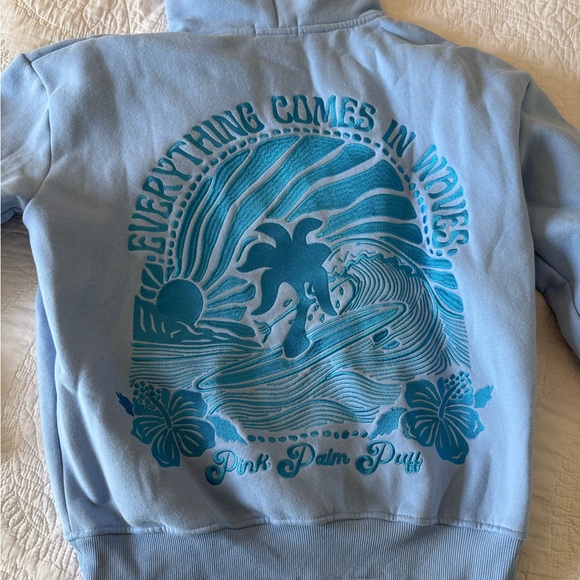 Pink Palm Puff hoodie - Picture 1 of 6
